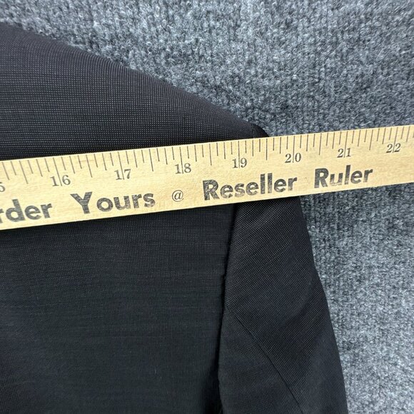 Hickey Freeman Suit Jacket Mens 42R Black Worsted Wool‎ 130s Silk Loro Piana USA - Picture 14 of 16